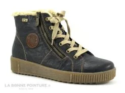 Remonte R7980-01 Noir Marron Beige - Basket Montante Femme