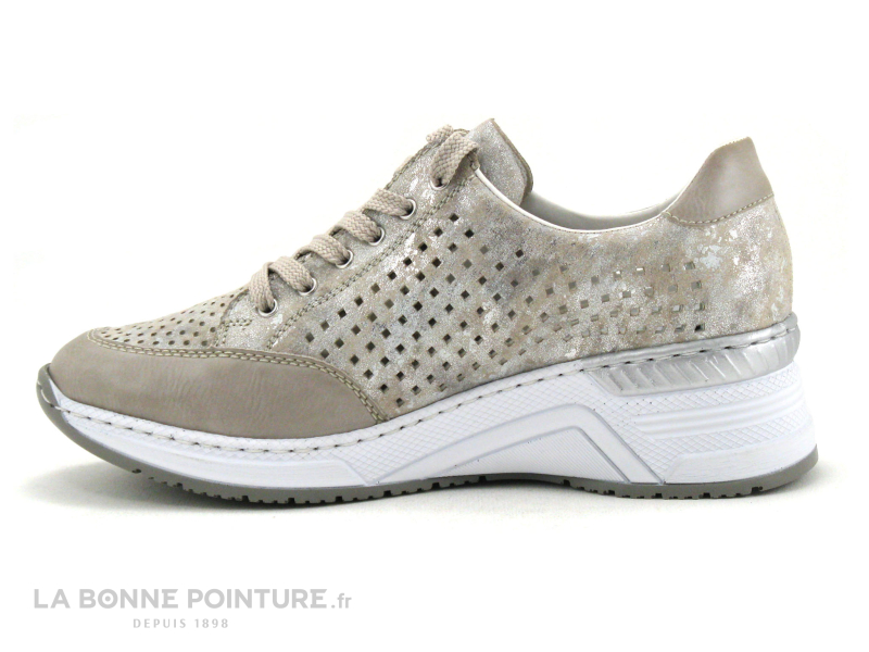 Rieker N4327-80 Beige Metallic - Basket Mode Femme 3 Rieker N4327-80 Beige Metallic - Basket Mode Femme – Image 3