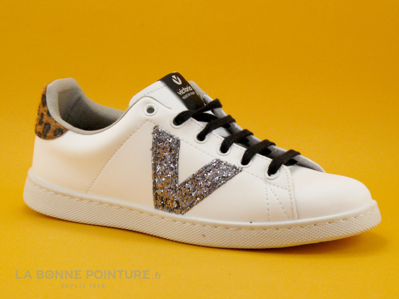 Victoria 125269 Cuero - Basket Blanche - Fourrure Leopard Marron 1 Victoria 125269 Cuero - Basket Blanche - Fourrure Leopard Marron