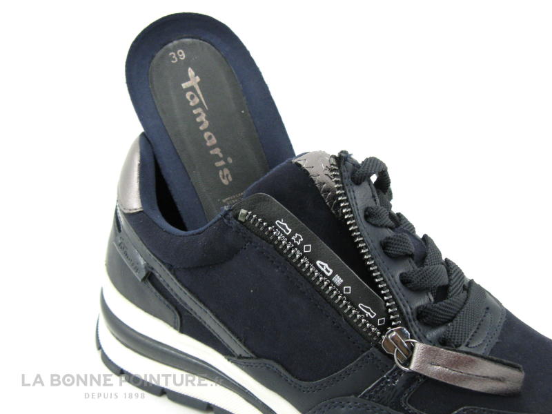 Tamaris 1-23709-27 Navy - Sneakers Bleu Marine -Semelle Compensee 5 Tamaris 1-23709-27 Navy - Sneakers Bleu Marine -Semelle Compensee – Image 5