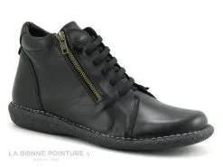 Bran's Brans 13580 Negro - Boots Femme Cuir Noir Avec Elastique Et Zip