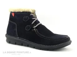 Alce Shoes 9388 Bleu Marine - Fourrure Beige - Chaussure Montante F