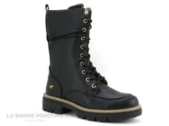 Mustang Shoes Mustang 1437 503 9 Noir - Bottine Noire Avec Semelle Crantee