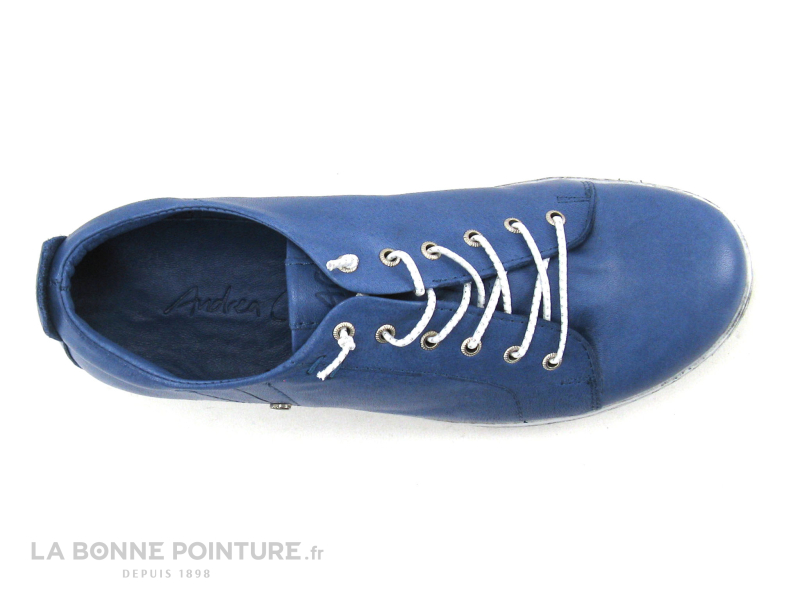 Andrea Conti 0347891 - Basket Femme Cuir Bleu - Lacet Elastique 7 Andrea Conti 0347891 - Basket Femme Cuir Bleu - Lacet Elastique – Image 7