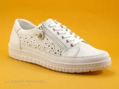 Moran's Morans KIPAR Blanc - Basket Mode Femme Cuir Blanc - Perforations