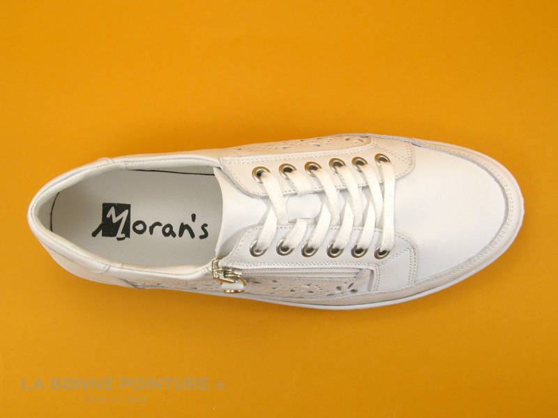 Moran's Morans KIPAR Blanc - Basket Mode Femme Cuir Blanc - Perforations 6 Moran's Morans KIPAR Blanc - Basket Mode Femme Cuir Blanc - Perforations – Image 6