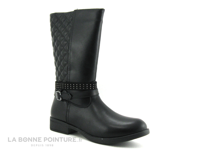 Wipop DELVIS Noir - Botte Fille - Arriere Matelasse 5 Wipop DELVIS Noir - Botte Fille - Arriere Matelasse – Image 5