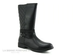 Wipop DELVIS Noir - Botte Fille - Arriere Matelasse