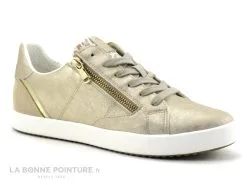 Geox D356HE BLOOMIEE Gold Lt Taupe - Basket Basse Femme Beige Et Or