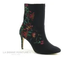 Tamaris 1-25370-23 Black Flower - Bottine Fleurie Talon Haut