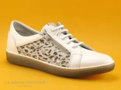 Dorking KAREN D8506 - Blanc Argent - Chaussure Femme Lacet Et Zip