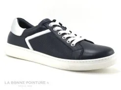 Moran's Morans ESPACE Marine - Argent - Basket Basse Femme En Cuir